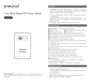 PD-10K Two-Way Rapid PD Power Bank